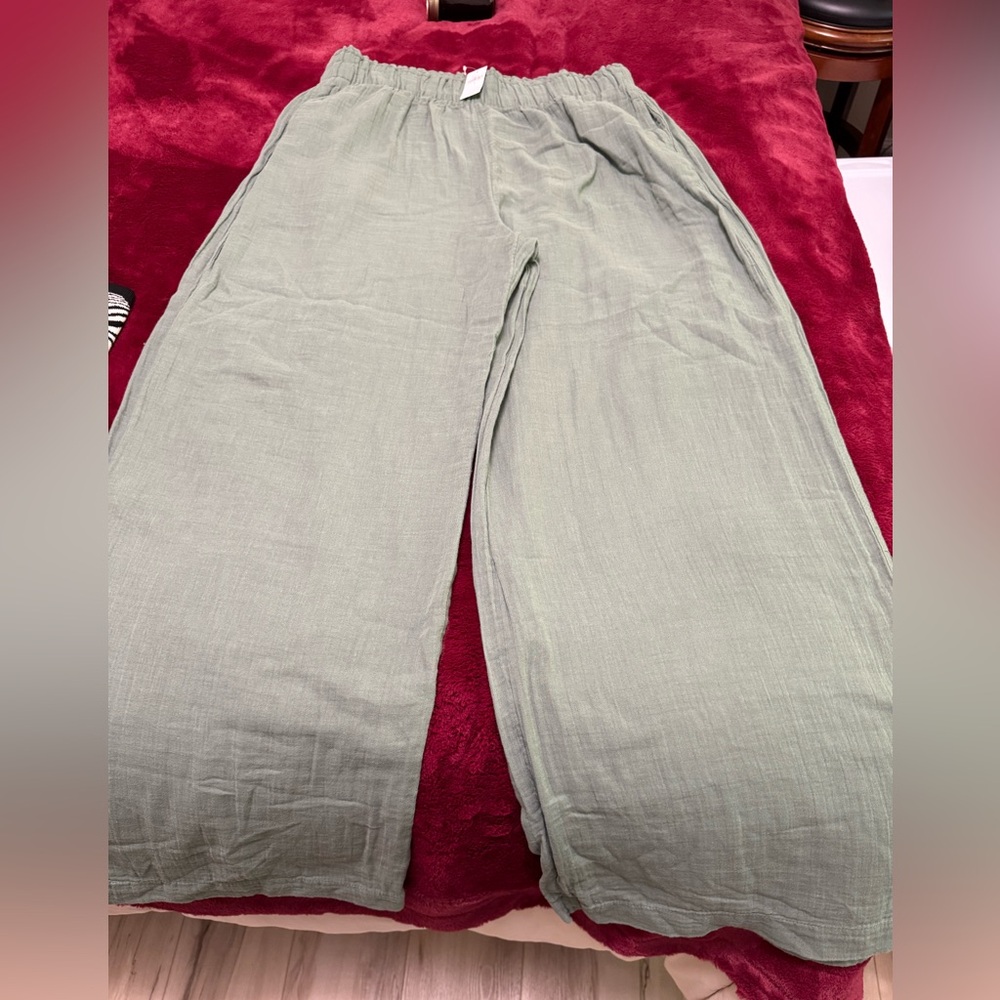 Light Green Wide-Leg Pants NWT